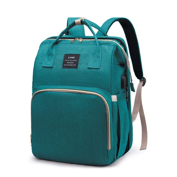 Lands' End Handbags - Lands Teal Travel Diaper Bag Backpack